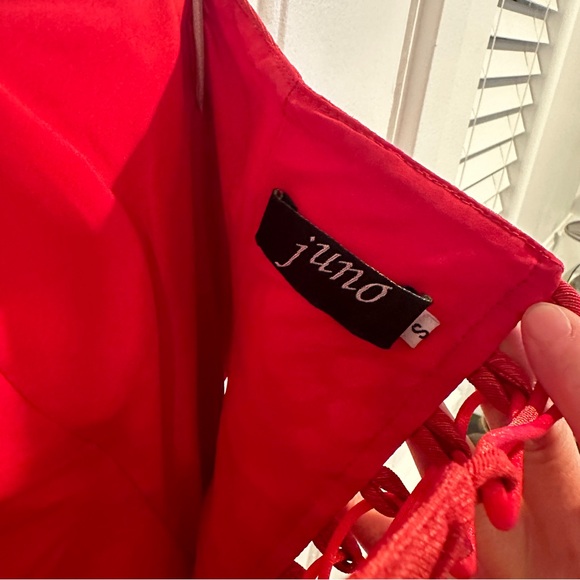 Juno red top with ribbon strap back with skirt - Picture 8 of 12